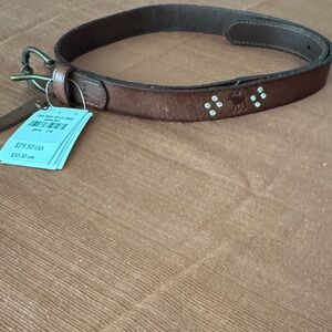 Abercrombie girls Brown Leather Belt with Silver Accents size l/xl